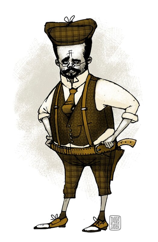 cartoon man in vest
