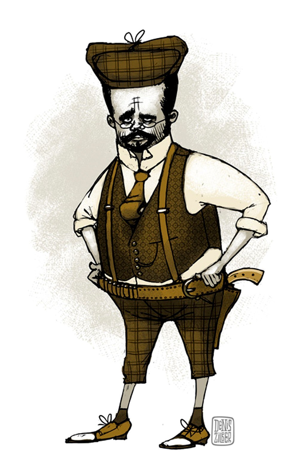 cartoon man in vest