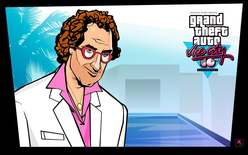 Cartoon Man in White Jacket