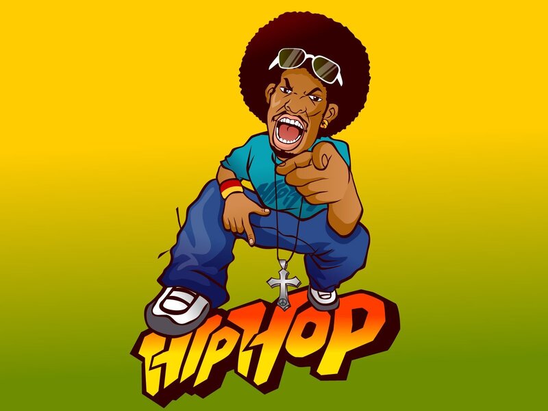 Cartoon Man Pointing — Yellow