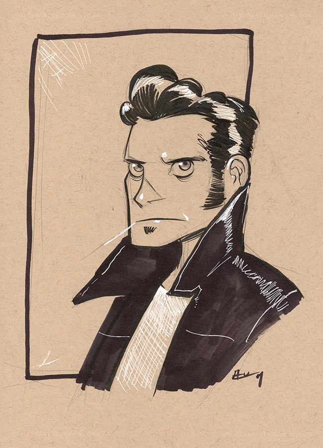 cartoon man portrait sketch
