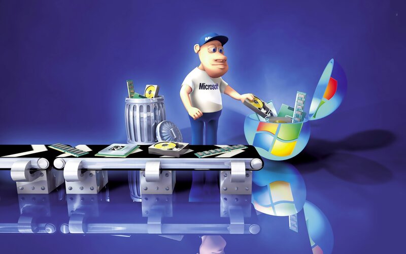 Cartoon Man Sorting Tech