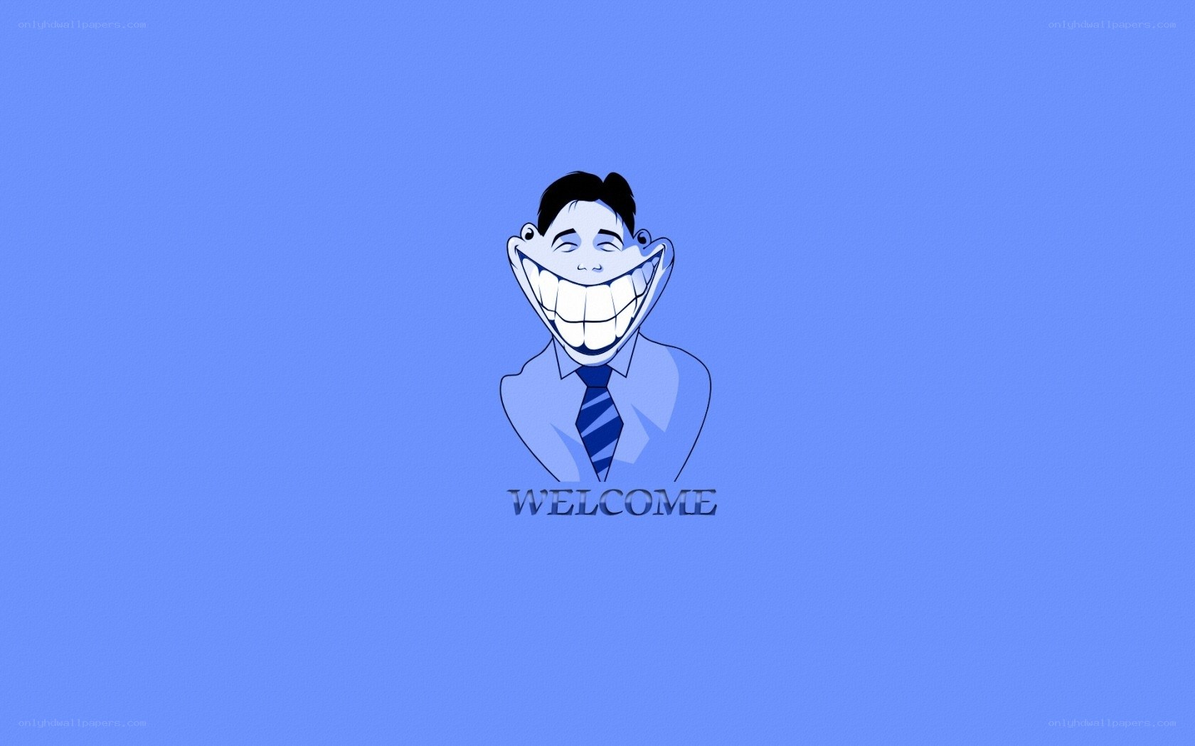 cartoon man welcome