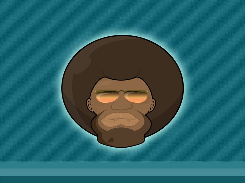 cartoon man with afro
