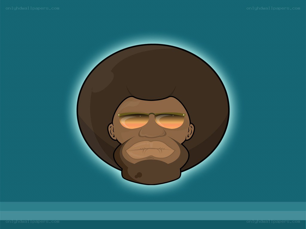 cartoon man with afro
