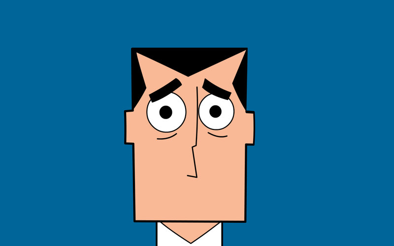 cartoon man with angry expression
