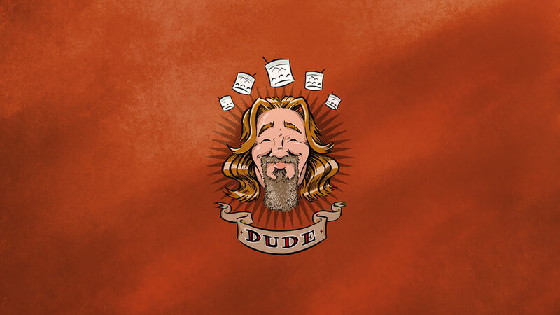 Cartoon Man with Beard — Orange