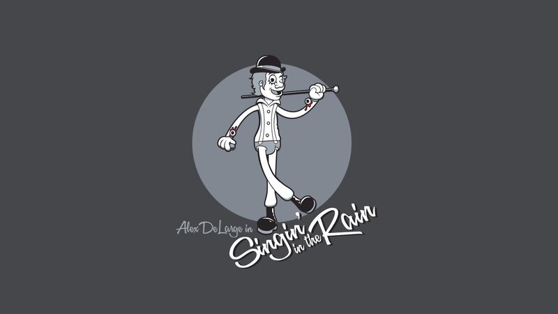 Cartoon Man with Cane — Gray