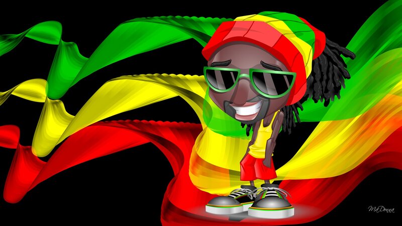 Cartoon Man with Dreadlocks