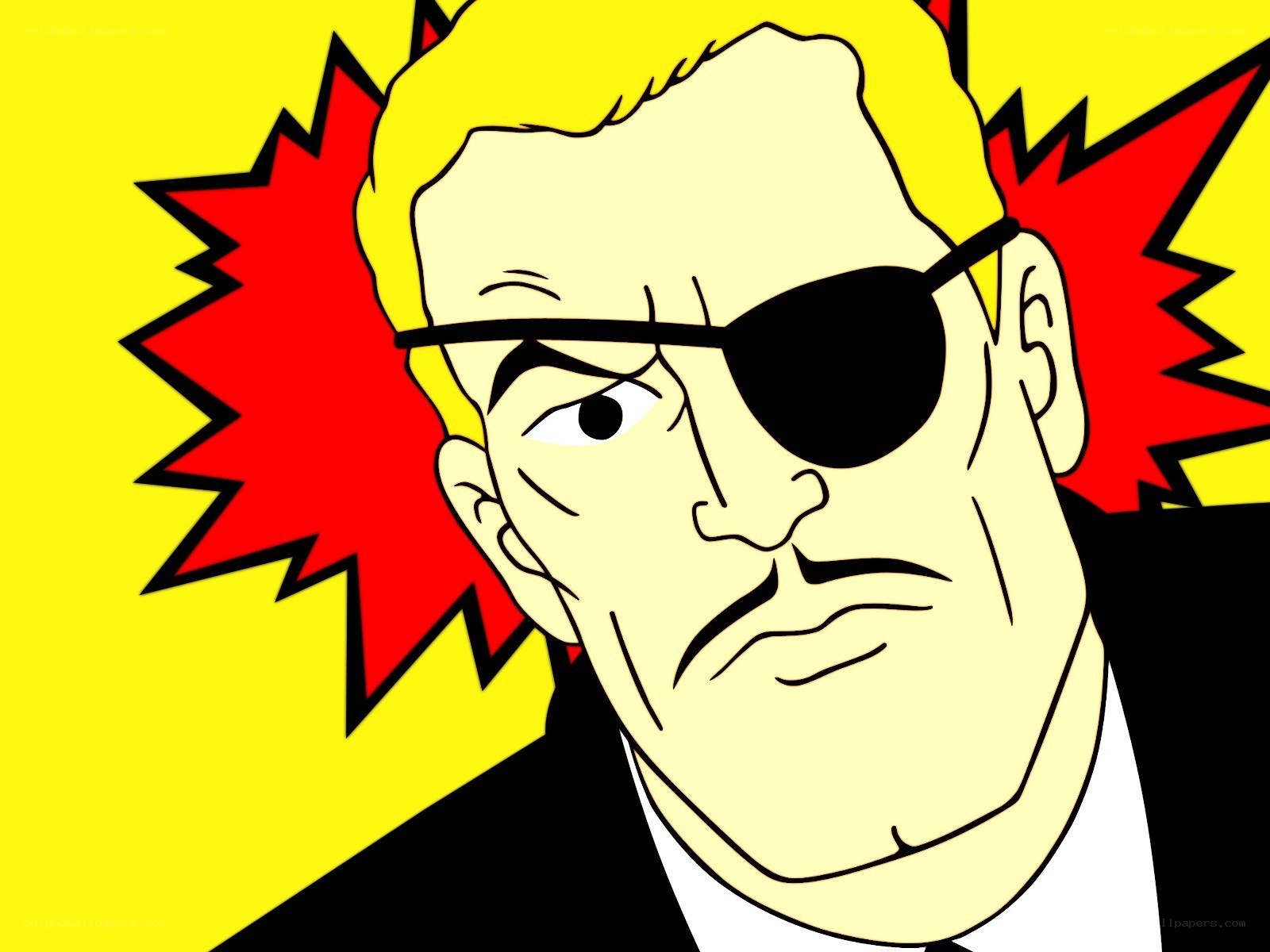 cartoon man with eyepatch