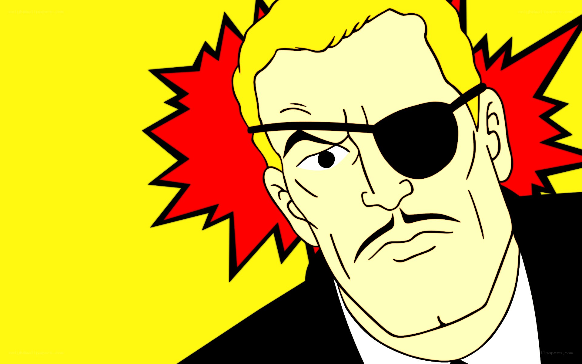 cartoon man with eyepatch