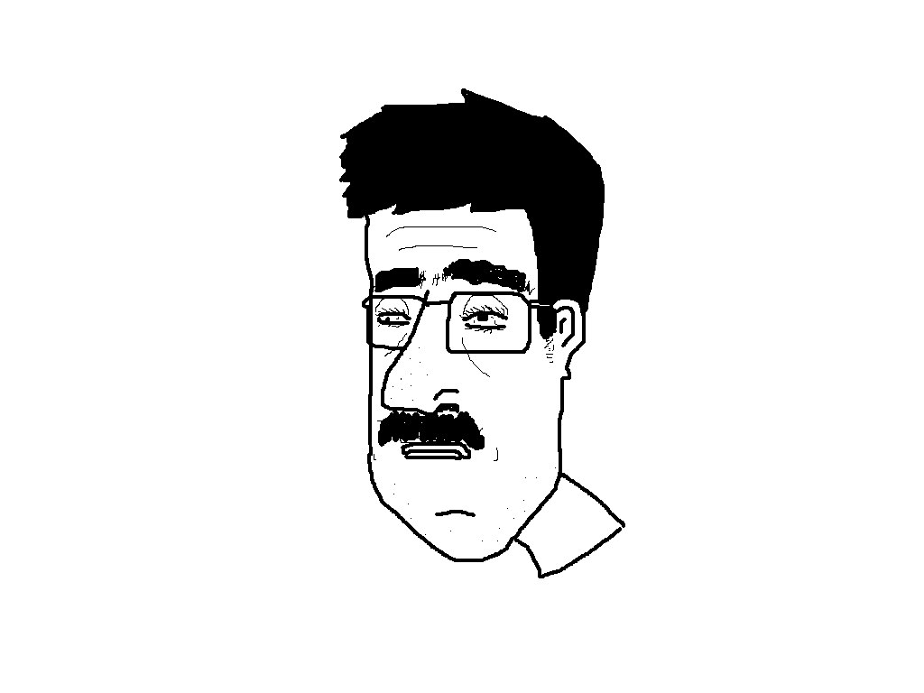 cartoon man with glasses