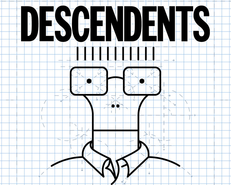 Cartoon Man with Glasses — Black