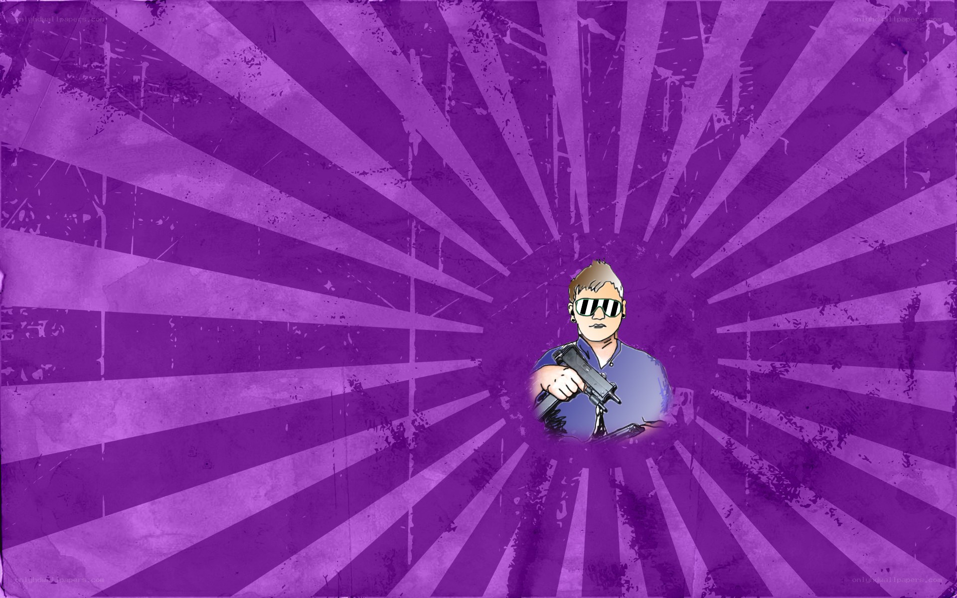 cartoon man with gun