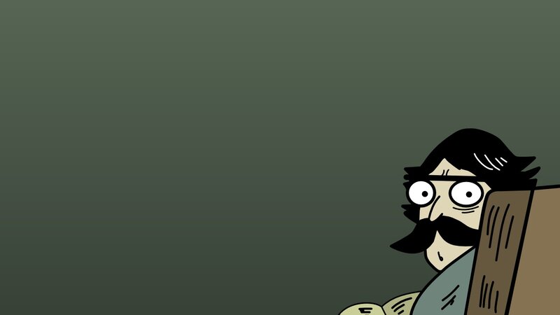 cartoon man with mustache
