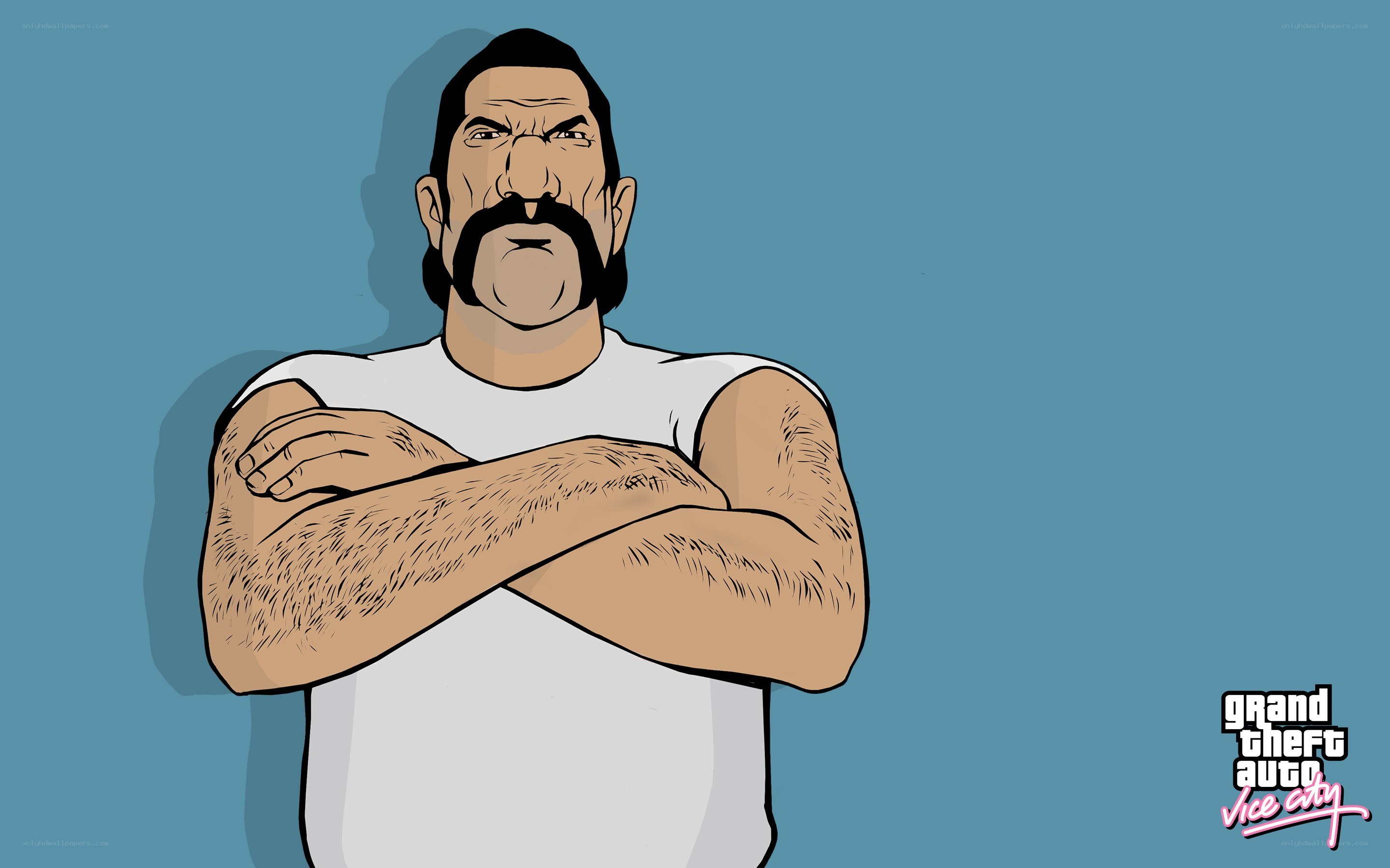 Cartoon man with mustache