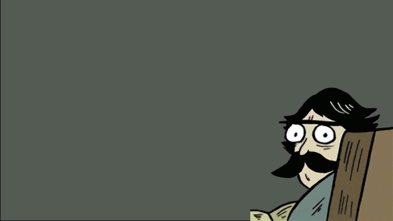 cartoon man with mustache