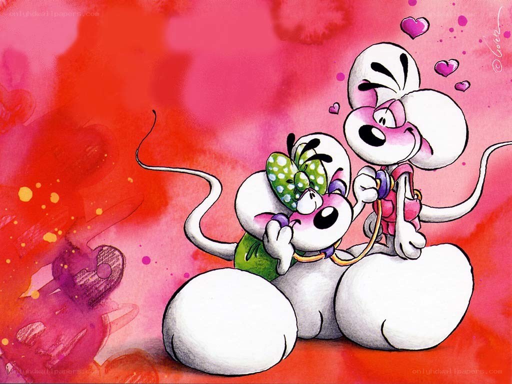 cartoon mice in love