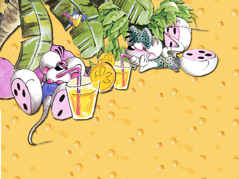 cartoon mice with drinks