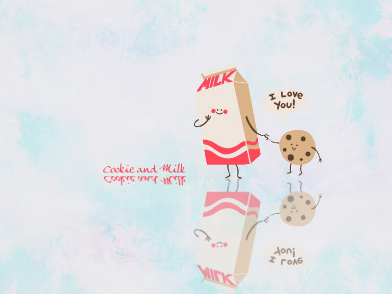 Cartoon Milk and Cookie