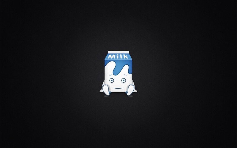 Cartoon Milk Carton — Black, Neutral