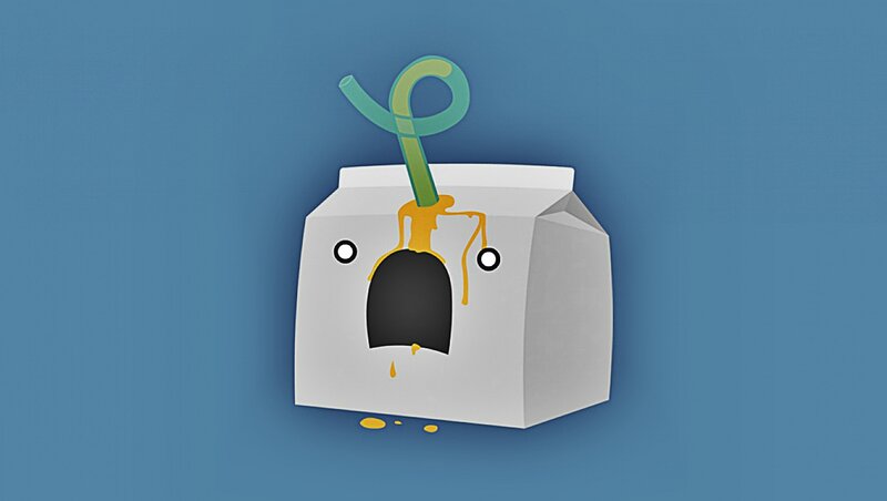Cartoon Milk Carton — Blue, Playful