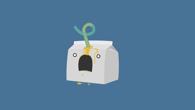 Cartoon Milk Carton — Blue, Playful, Vector Art