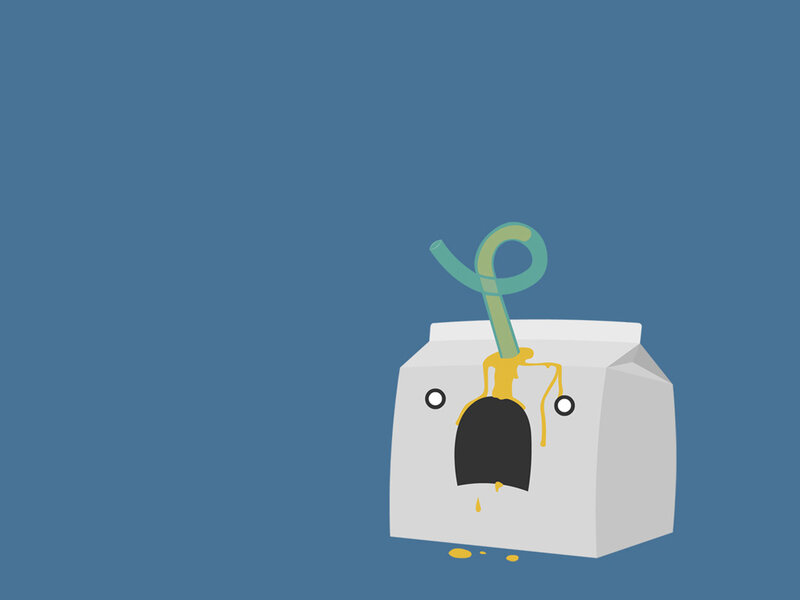 cartoon milk carton with straw
