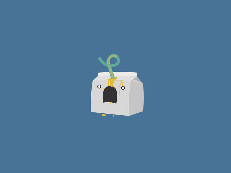 cartoon milk carton with straw
