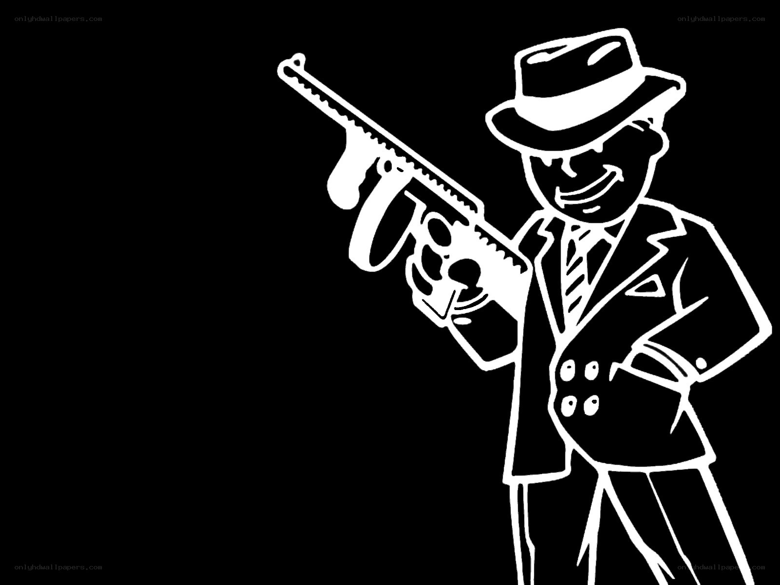 cartoon mobster with gun