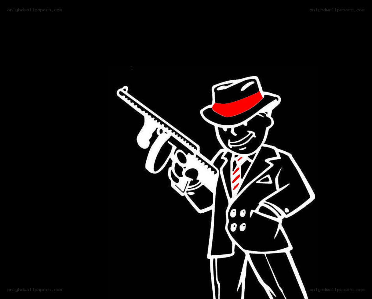 cartoon mobster with gun