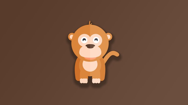 Cartoon Monkey — Brown, Neutral