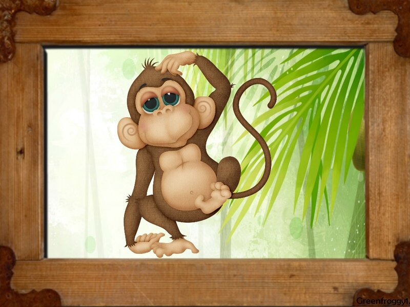 Cartoon Monkey — Brown