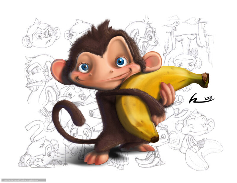 cartoon monkey with banana