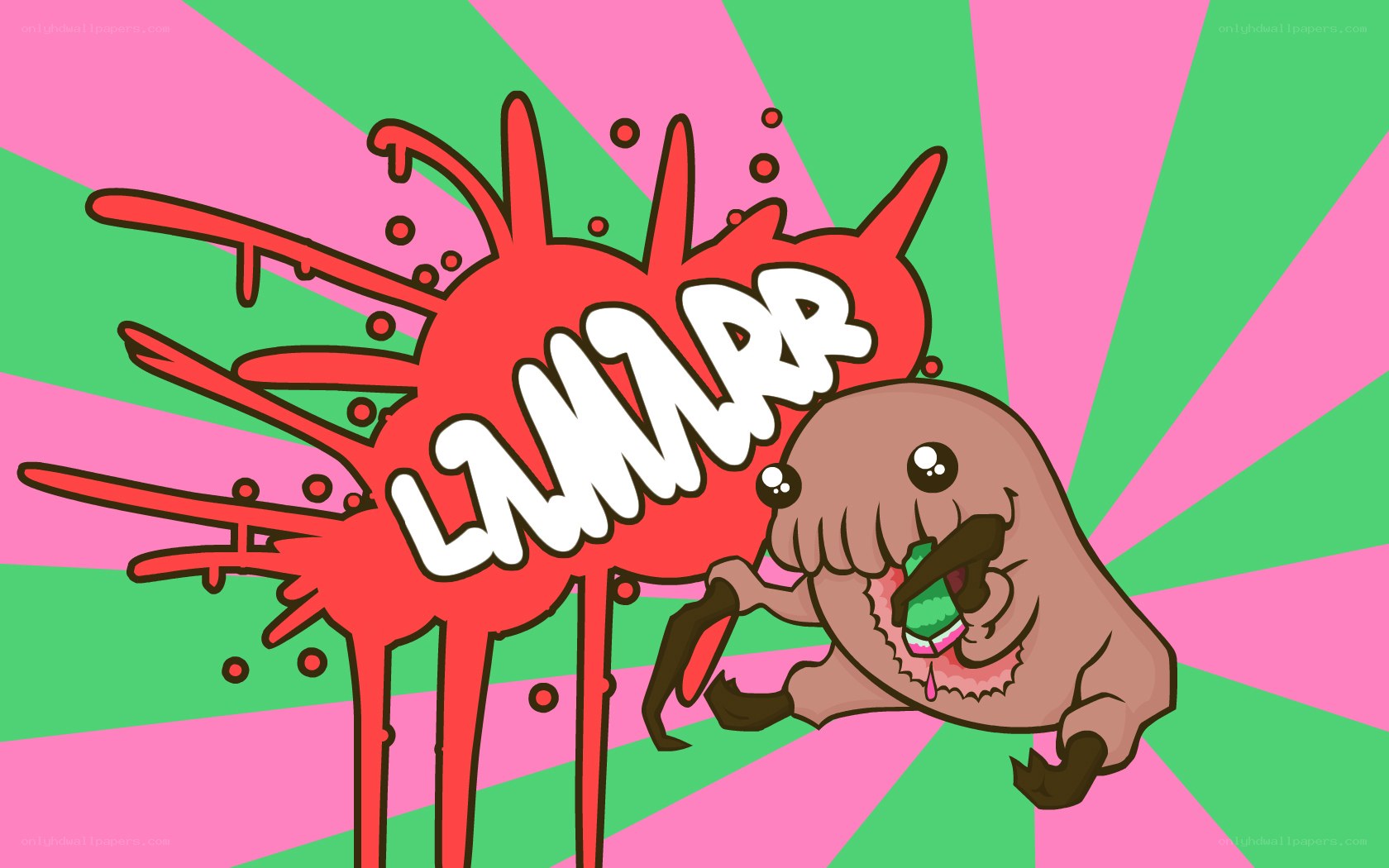 cartoon monster eating