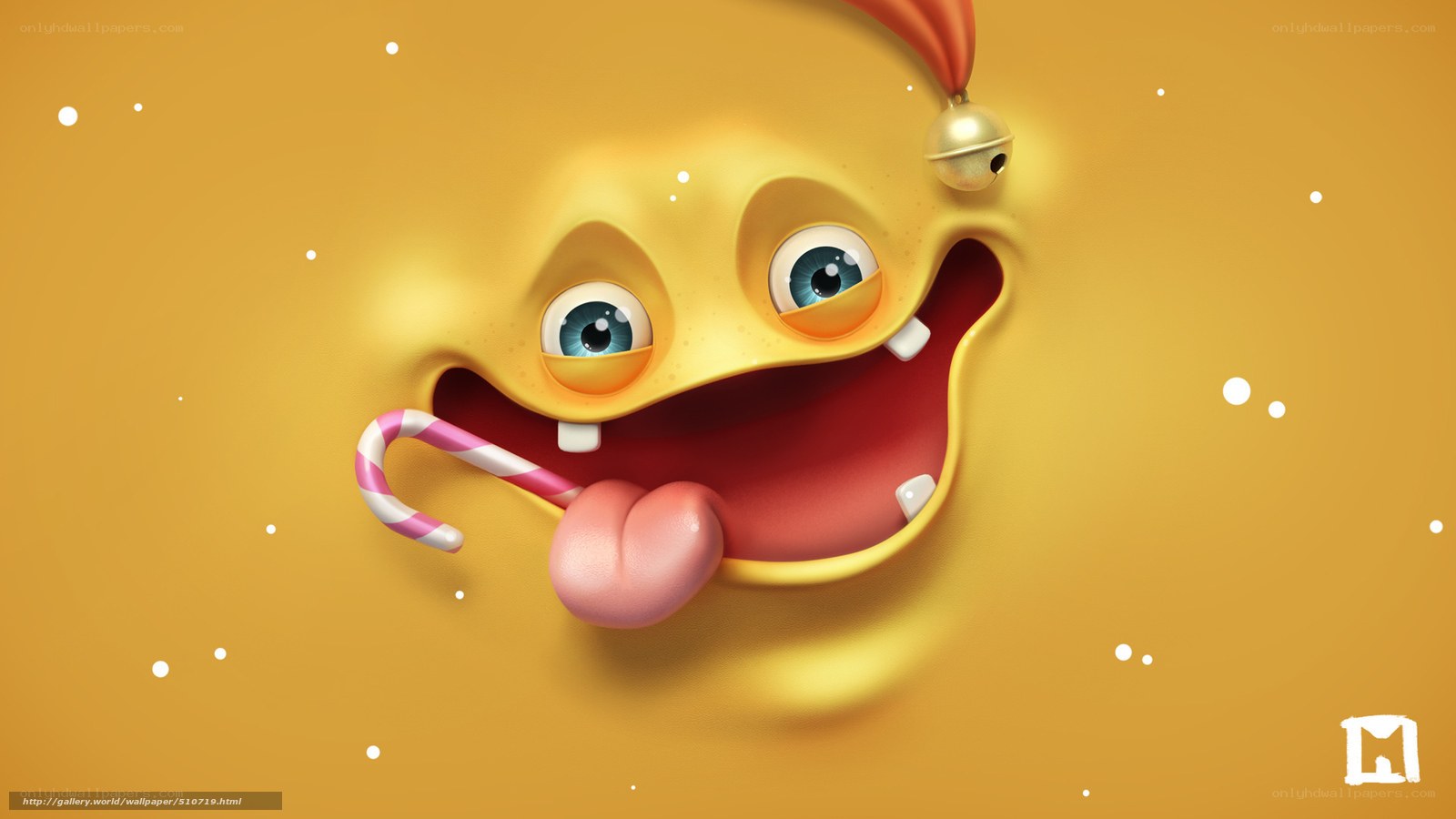 cartoon monster with candy cane