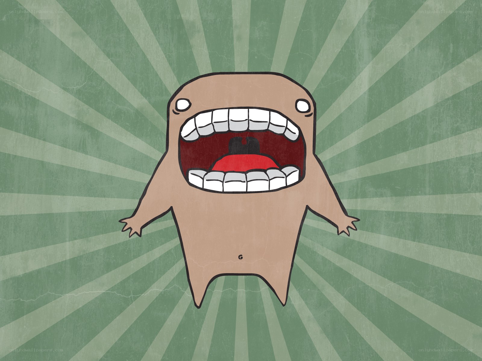 cartoon monster with open mouth