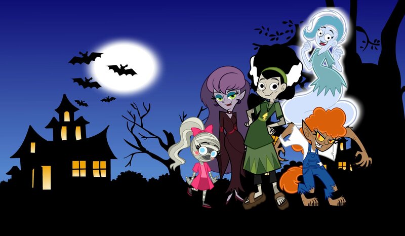 Cartoon Monsters at Night