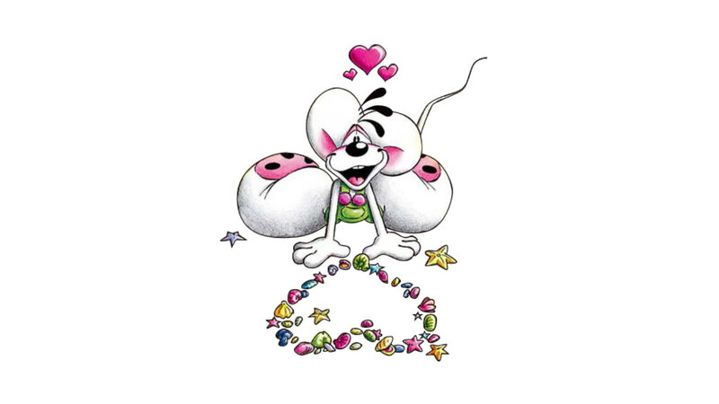 Cartoon Mouse Character — White, Joyful