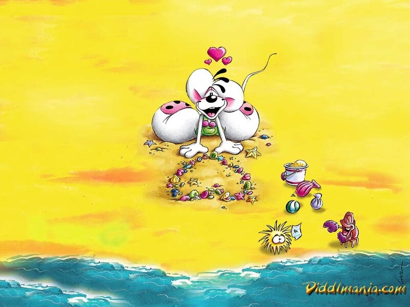 Cartoon Mouse on Beach