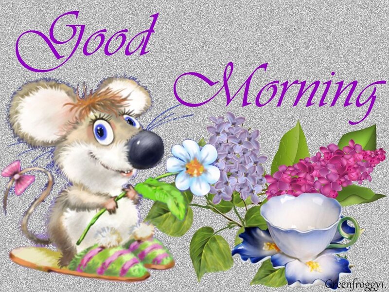 Cartoon Mouse with Flowers