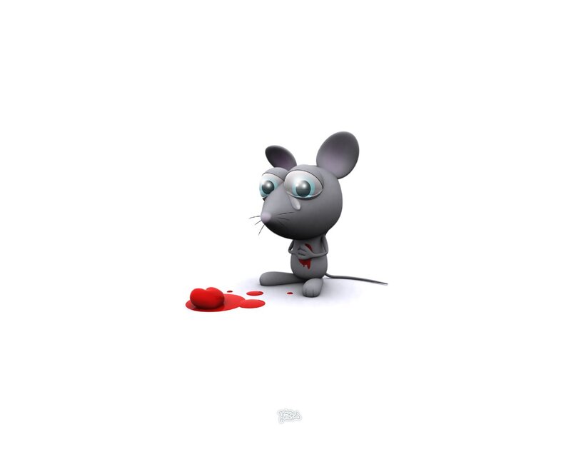 Cartoon Mouse with Heart