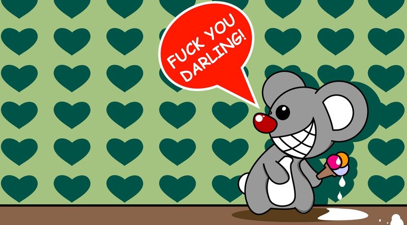 Cartoon mouse with ice cream