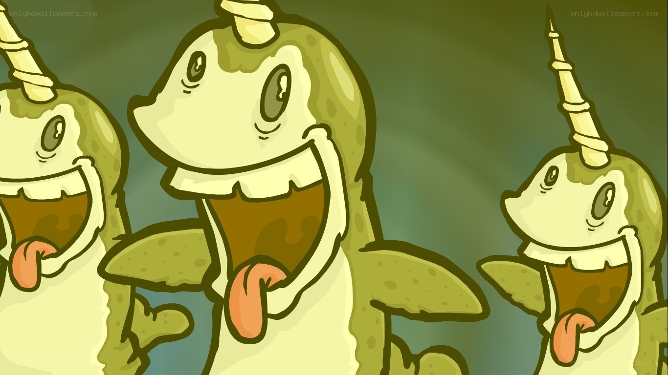cartoon narwhals laughing