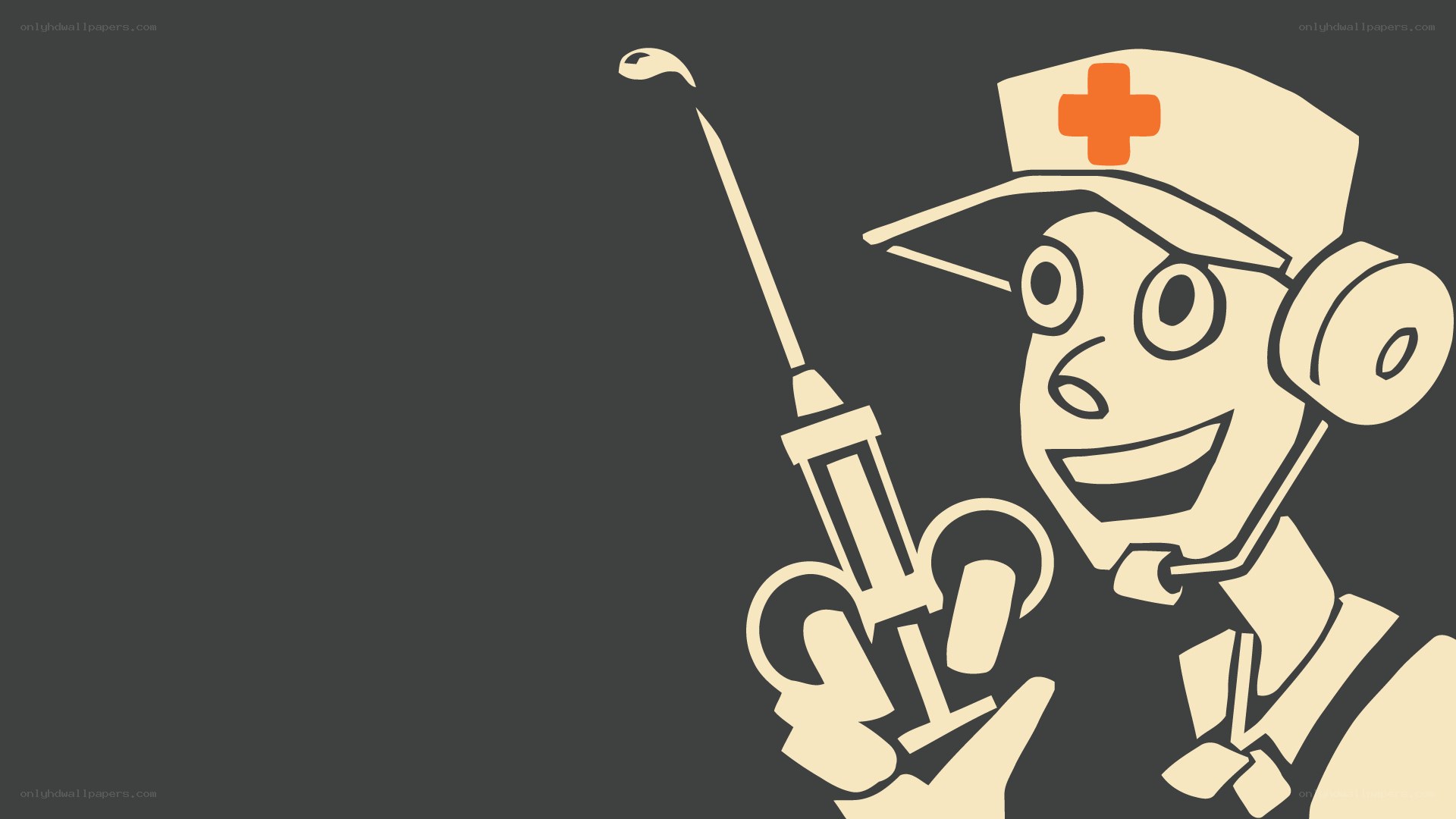 cartoon nurse with syringe