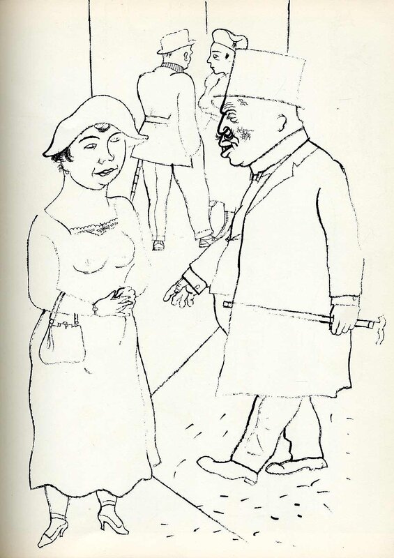 Cartoon of a couple walking