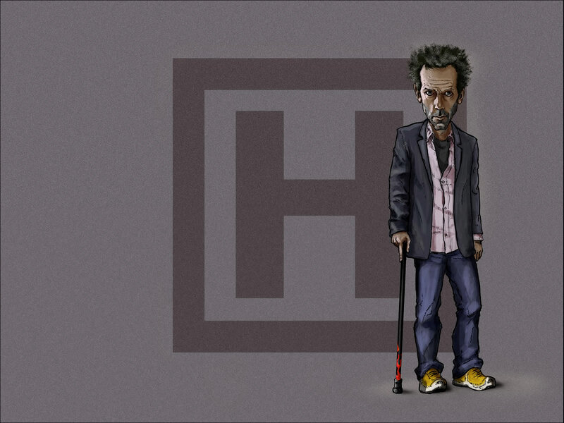 cartoon of a man with a cane