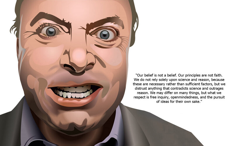 Cartoon of a man with quote