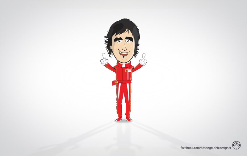 cartoon of race car driver