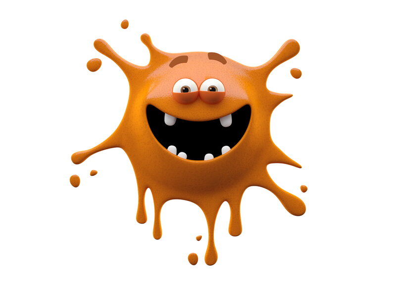 cartoon orange splat character